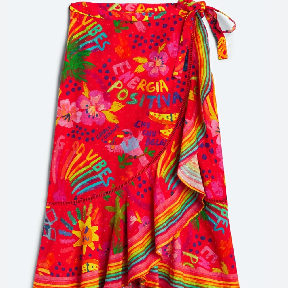 FARM Rio Good Vibes Size M wrap skirt